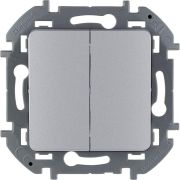 Выключатель 2-кл. Inspiria 10А IP20 250В 10AX механизм алюм. IEK 673622
