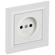 Розетка BRITE РСР10-1-0-БрАБ 10А в сборе без заземл. без защ. шторок арктич. бел. IEK BR-R10-10-K91-F