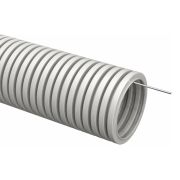 Труба гофрированная ПВХ d16мм с протяжкой сер. (уп.25м) TOKOV ELECTRIC TKE-TG/P-16-C06/25