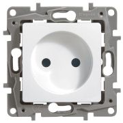 Розетка 1-м СП Etika 16А IP20 250В 2P без заземл. немецк. стандарт винтов. клеммы механизм бел. IEK 672220