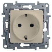 Розетка 1-м СП Etika 16А IP31 250В 2P+E с заземл. защ. шторки немецк. стандарт винтов. клеммы механизм сл. кость IEK 672322