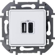Устройство зарядное Inspiria с 2-мя USB разьемами A и C 240В/5В 3000мА бел. IEK 673760